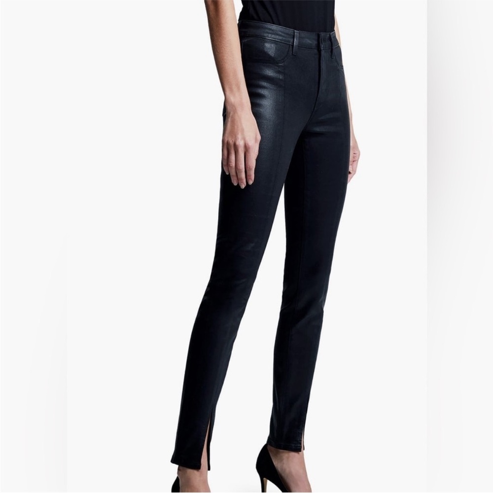 NWOT L'AGENCE Jyothi Coated Split Ankle High Rise Bodycon Skinny Jeans Size 29 - Picture 3 of 12